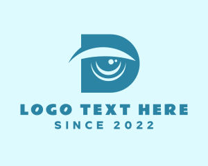 Teal - Cyber Eye Tech Letter D logo design