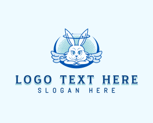 Cute - Cosmic Rabbit Angel logo design