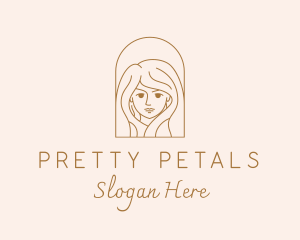 Pretty Gold Woman  logo design