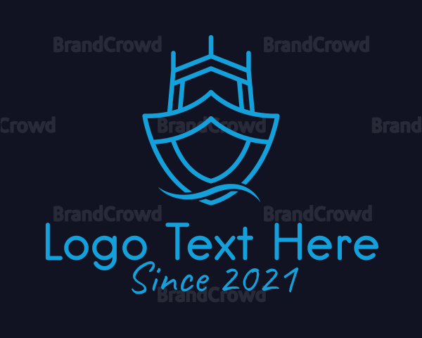 Minimalist Ship Shield Logo