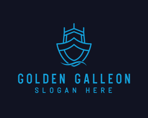 Galleon - Ship Boat Shield logo design