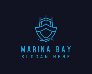 Seaport - Ship Boat Shield logo design
