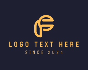 Line - Modern Digital Letter F logo design