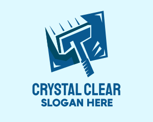 Window Cleaning - Blue Squeegee Window Cleaner logo design