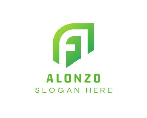 Modern Green Letter A logo design