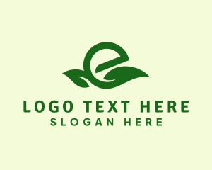 Tree - Eco Friendly Leaf Letter E logo design