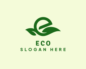 Eco Friendly Leaf Letter E  logo design