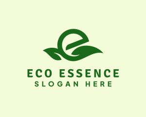 Eco Friendly Leaf Letter E  logo design