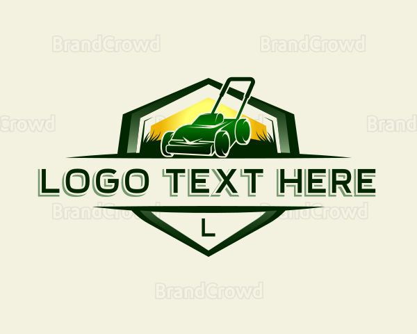 Grass Cutter Lawn Mower Logo