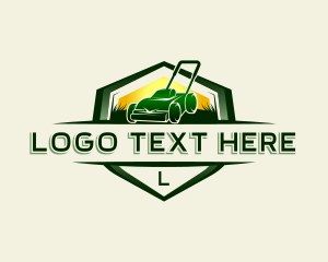 Landscape - Grass Cutter Lawn Mower logo design