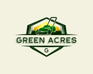 Grass Cutter Lawn Mower logo design