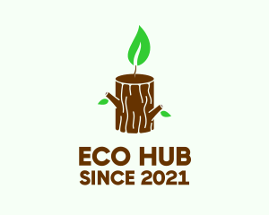 Ecosystem - Tree Stump Candle logo design