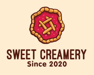 Strawberry Pie Dessert logo design