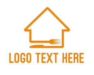 Kitchen - Orange House Cutlery logo design