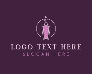 Relaxation - Candle Light Flame logo design