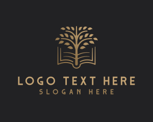 Document - Book Tree Learning logo design