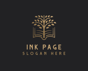 Page - Book Tree Learning logo design