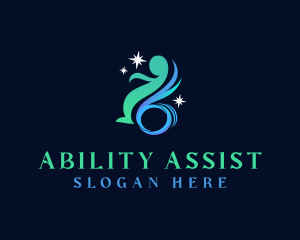 Human Wheelchair Disability logo design