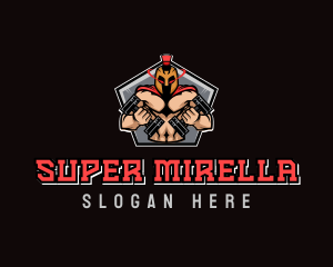 Bodybuilding - Gladiator Dumbell Muscle logo design