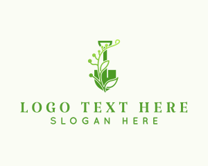 Lawn Care - Gardener Shovel Plant logo design