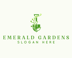 Gardener Shovel Plant  logo design