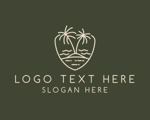 Resort - Palm Tree Island Crest logo design