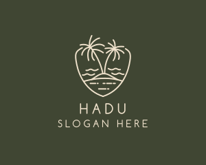 Shield - Palm Tree Island Crest logo design
