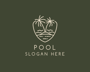 Travel - Palm Tree Island Crest logo design