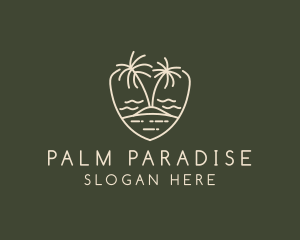 Palm Tree Island Crest logo design