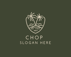 Trip - Palm Tree Island Crest logo design