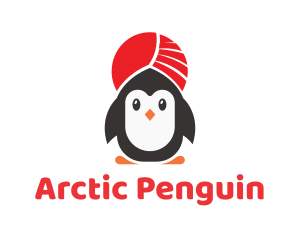 Turban Penguin Headdress logo design