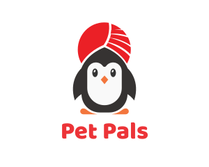 Turban Penguin Headdress logo design