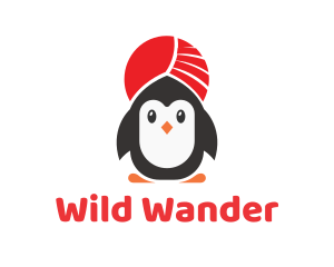 Turban Penguin Headdress logo design