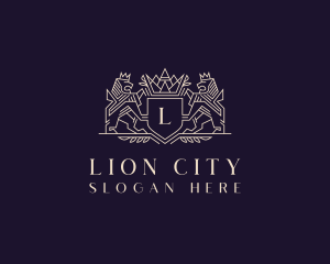 Luxury Lion Crest  logo design