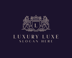 Luxury Lion Crest  logo design