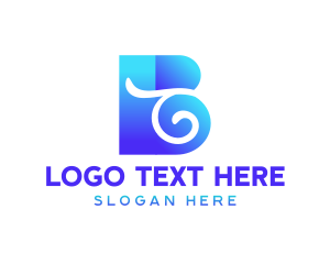 Typography - Letter B Wave Media logo design