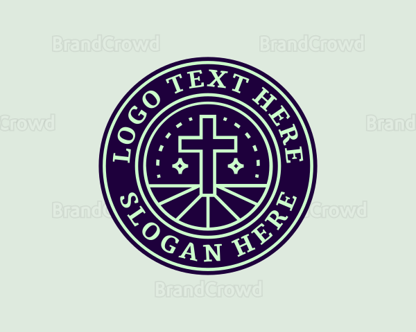 Catholic Religion Cross Logo