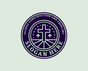 Catholic Religion Cross Logo