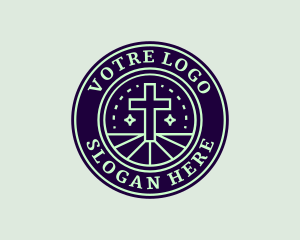 Catholic Religion Cross Logo