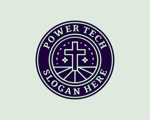 Youth Service - Catholic Religion Cross logo design
