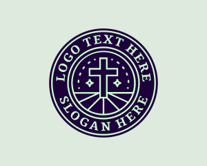 Thorns - Catholic Religion Cross logo design