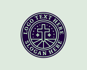 Catholic Religion Cross Logo