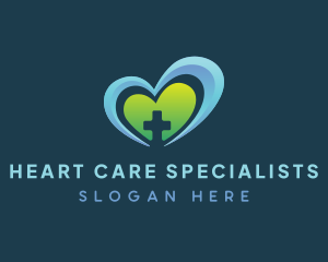 Cardiologist - Medical Cross Heart logo design