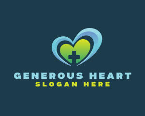 Medical Cross Heart logo design