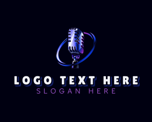 Radio - Microphone Entertainment Podcast logo design