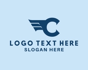 Pilot School - Aviation Freight Wings Letter C logo design