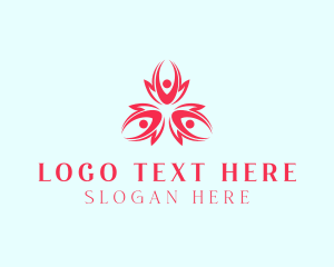 Colorful - Flower Yoga People logo design