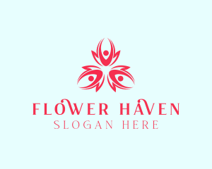 Flower Yoga People logo design