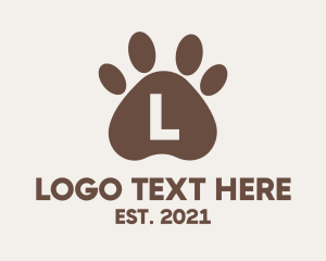 Animal Center - Pet Dog Paw logo design