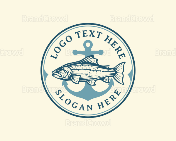 Trout Fish Anchor Logo